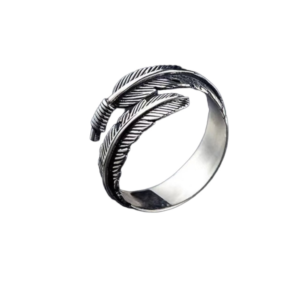 Silver Wrapped Leaf Design Ring